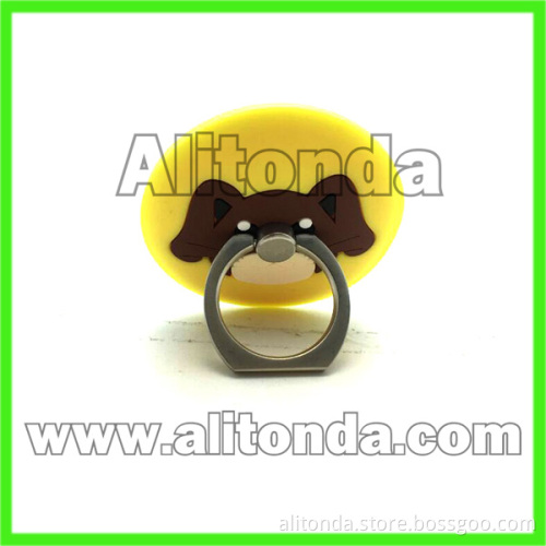 Soft bend pvc mobile phone holder cartoon animal panda cow tiger phone holder custom